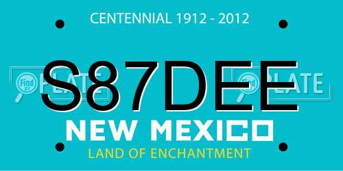 S87DEE New Mexico License Plate