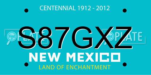 S87GXZ New Mexico License Plate