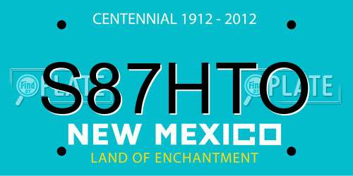 S87HTO New Mexico License Plate