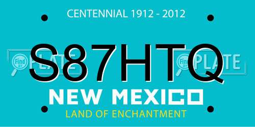 S87HTQ New Mexico License Plate