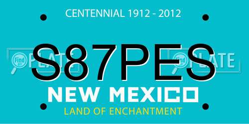 S87PES New Mexico License Plate