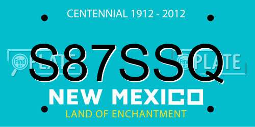 S87SSQ New Mexico License Plate