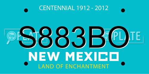 S883BO New Mexico License Plate
