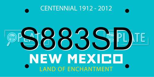 S883SD New Mexico License Plate