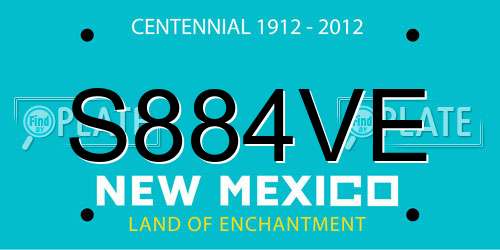 S884VE New Mexico License Plate