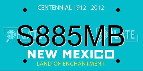 S885MB New Mexico License Plate