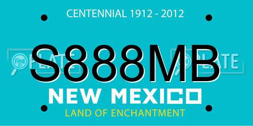 S888MB New Mexico License Plate