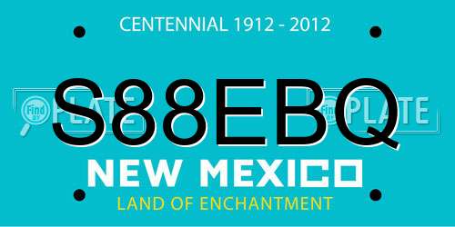 S88EBQ New Mexico License Plate