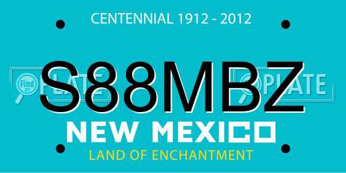 S88MBZ New Mexico License Plate