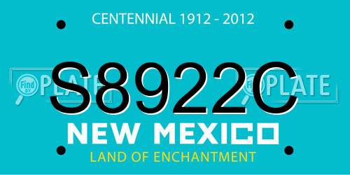 S8922C New Mexico License Plate