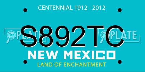 S892TC New Mexico License Plate
