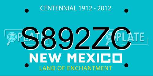 S892ZC New Mexico License Plate