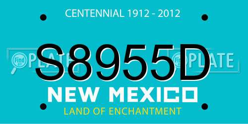 S8955D New Mexico License Plate