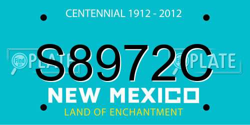S8972C New Mexico License Plate