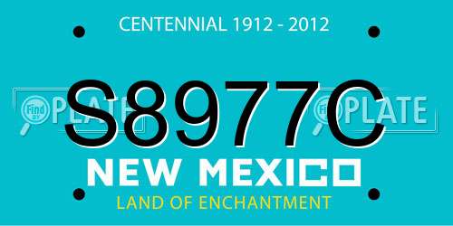 S8977C New Mexico License Plate