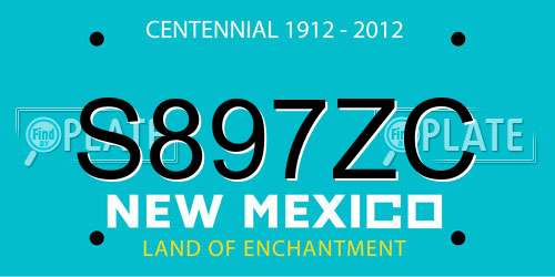S897ZC New Mexico License Plate