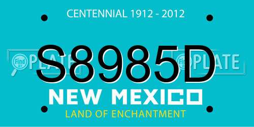 S8985D New Mexico License Plate