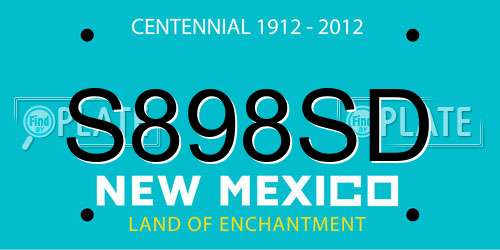 S898SD New Mexico License Plate