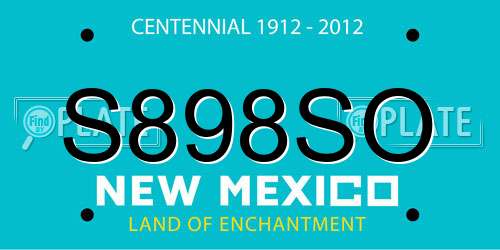 S898SO New Mexico License Plate