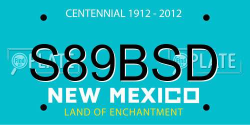 S89BSD New Mexico License Plate