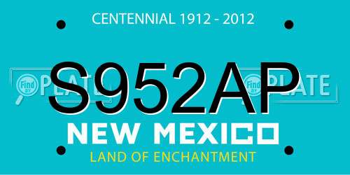 S952AP New Mexico License Plate