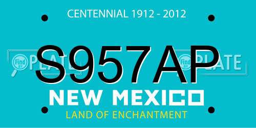 S957AP New Mexico License Plate