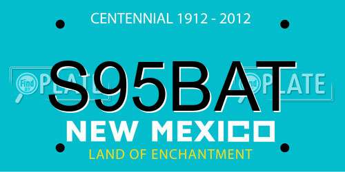 S95BAT New Mexico License Plate