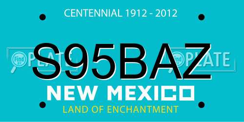 S95BAZ New Mexico License Plate
