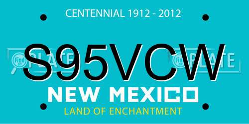 S95VCW New Mexico License Plate