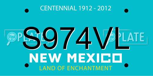 S974VL New Mexico License Plate
