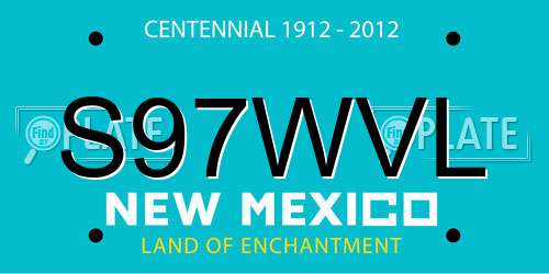 S97WVL New Mexico License Plate