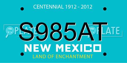S985AT New Mexico License Plate