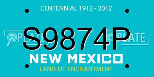 S9874P New Mexico License Plate