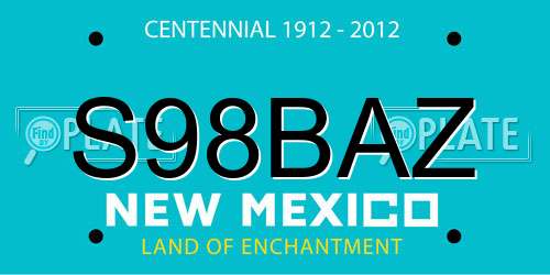S98BAZ New Mexico License Plate