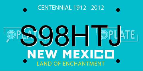 S98HTJ New Mexico License Plate