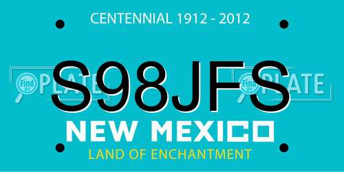 S98JFS New Mexico License Plate