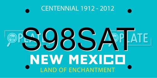 S98SAT New Mexico License Plate
