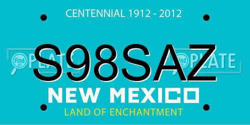 S98SAZ New Mexico License Plate