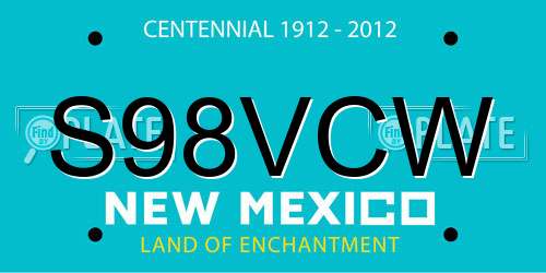S98VCW New Mexico License Plate