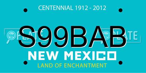 S99BAB New Mexico License Plate