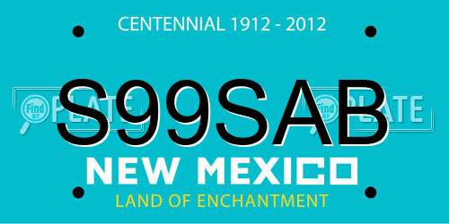 S99SAB New Mexico License Plate