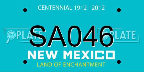 SA046 New Mexico License Plate