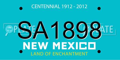 SA1898 New Mexico License Plate
