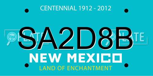 SA2D8B New Mexico License Plate
