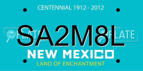 SA2M8L New Mexico License Plate