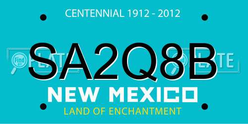 SA2Q8B New Mexico License Plate