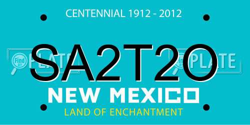 SA2T2O New Mexico License Plate