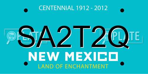 SA2T2Q New Mexico License Plate