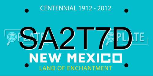 SA2T7D New Mexico License Plate