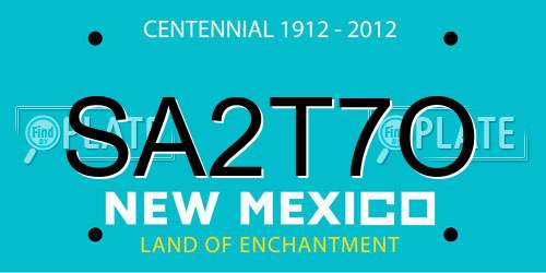 SA2T7O New Mexico License Plate